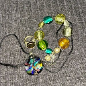 Murano Venetian Glass Set